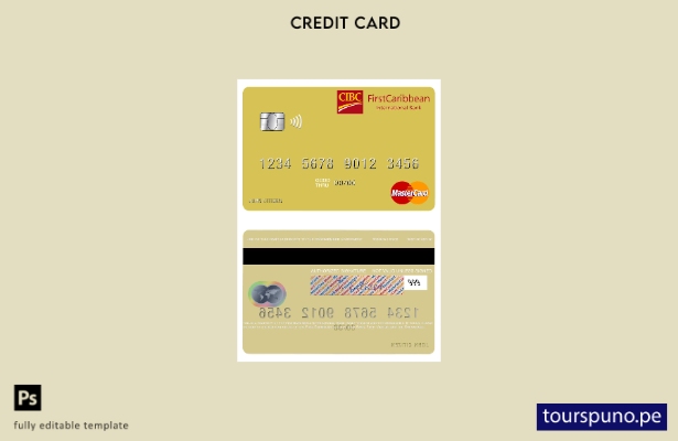 lista para imprimir plantilla de mastercard de FirstCaribbean International Bank